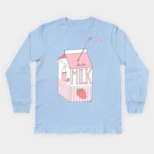 Strawberry Milk Kids Long Sleeve T-Shirt